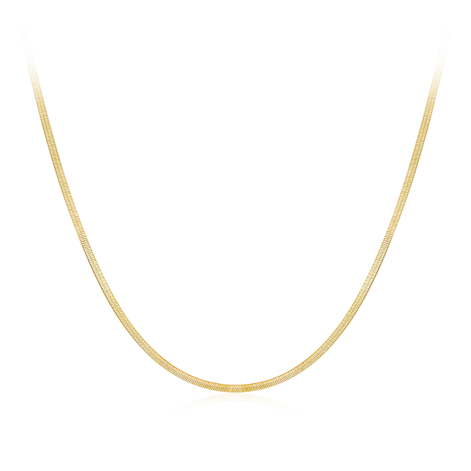 Solid Gold Herringbone Necklace
